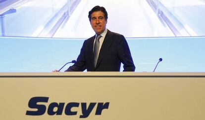 Manuel Manrique, presidente de Sacyr, en una junta de accionistas.