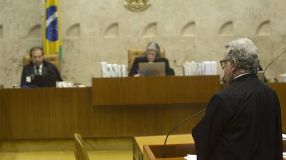 Mariz, advogado de Temer, na tribuna do STF, no dia 13.