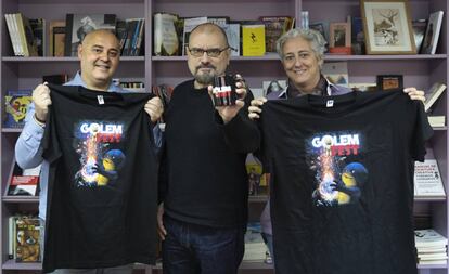 José Luis Rodríguez-Núñez, Juan Miguel Aguilera y Susana Alfonso, promotores del Golem Fest de Valencia. 