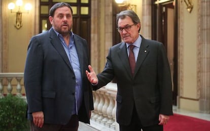 Oriol Junqueras i Artur Mas, al Parlament al novembre.