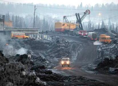 Vista de la mina rusa de Ulyanovskaya, cerca de la ciudad de Novokuznetsk, en Siberia.