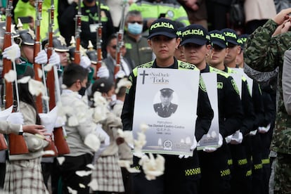 compañeros asesinados por el Clan del Golfo, en Bogotá, Colombia