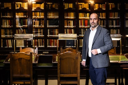 Javier Ramos López, rector de la Universidad Rey Juan Carlos, en el Ateneo de Madrid el pasado viernes.