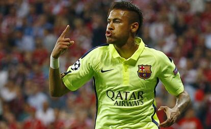 Neymar celebra un dels seus gols.