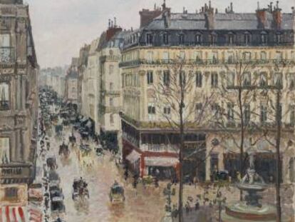 El óleo 'Rue Saint-Honoré por la tarde. Efecto de lluvia'.