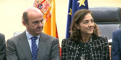 El ministro de Econom&iacute;a, Luis de Guindos, junto a la secretaria de Estado de I+D+i en una fotograf&iacute;a de archivo