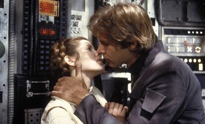 Carrie Fisher y Harrison Ford,en una escena de Star Wars: Episodio V - El Imperio contraataca (1980).