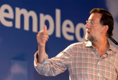 Mariano Rajoy, durante su intervención en Las Palmas de Gran Canaria.