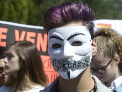 Manifestación de estudiantes en Valencia.