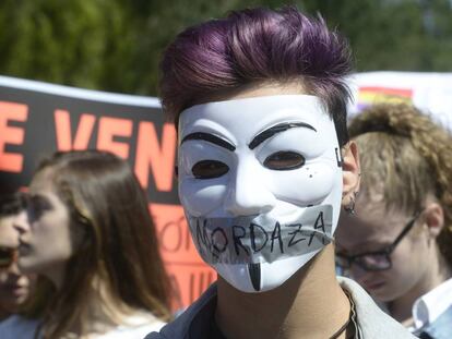 Manifestaci&oacute;n de estudiantes en Valencia. 