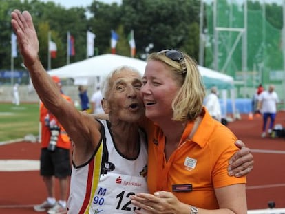 Emiel Pauwels celebra ap&oacute;s disputar torneio de masters em 2012.