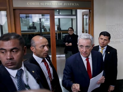 Álvaro Uribe en la Corte Suprema de Justicia.