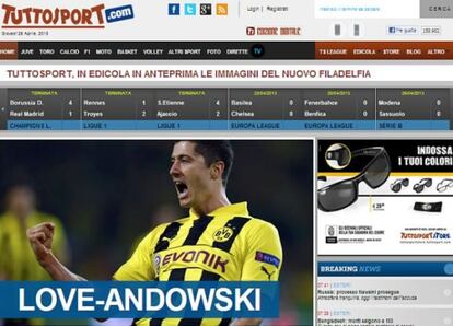 Imagen del portal italiano tuttosport.com