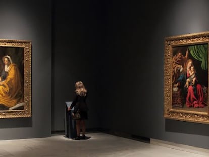 En la imagen  &#039;La educacion de la Virgen &#039; de Velazquez y &#039;La sagrada familia&#039; de Luis Trist&aacute;n.
 