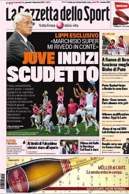 Portada de la 'Gazzeta dello Sport'.