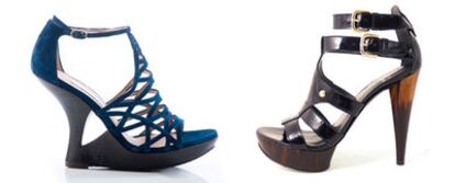 Algunas propuestas de calzado para  este verano.  De izquierda a derecha,  sandalia de Pura López; otra de Stuart eitzman.