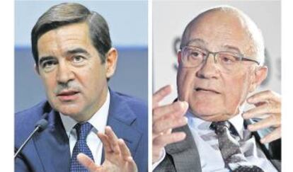 Carlos Torres (BBVA) y Josep Oliu (Sabadell).