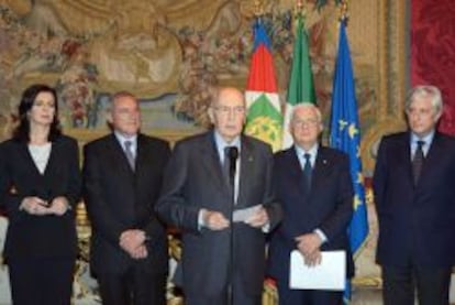 El reelegido presidente de Italia, Giorgio Napolitano