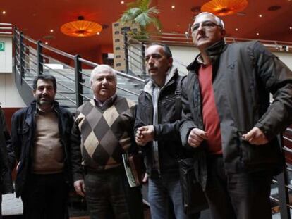 Los cinco responsables de los sindicatos mayoritarios en la enseñanza andaluza.