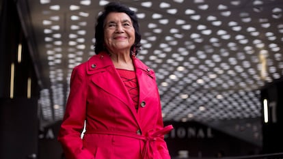 La activista Dolores Huerta, tras una entrevista con EL PAÍS, en 2018.