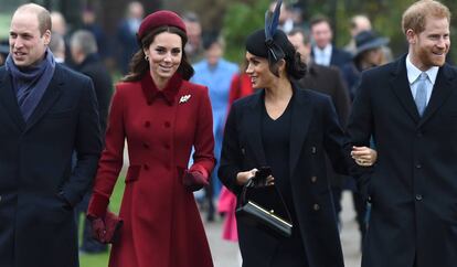 Los duques de Cambridge y los duques de Sussex, el pasado diciembre.