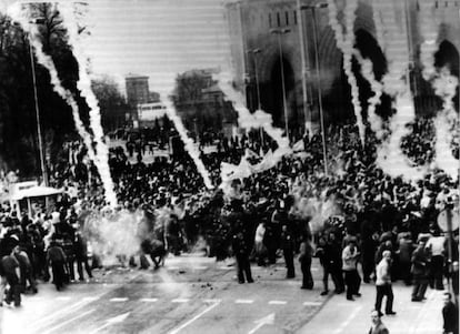 Protestas en el primer aniversario de la matanza de Vitoria.