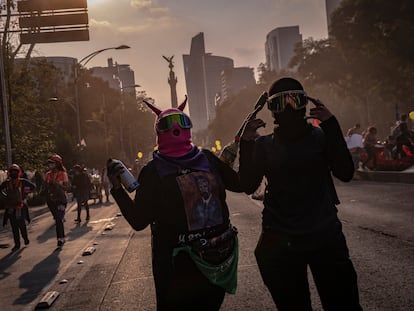 Marcha por el Día de la Eliminación de la Violencia contra la Mujer en Ciudad de México, el 25 de noviembre de 2021.