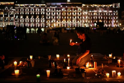 Vigilia por las víctimas de Teuchitlán, en Ciudad de México, el 15 de marzo de 2025. 