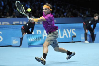 Rafa Nadal en un momento de su partido contra Andy Roddick.