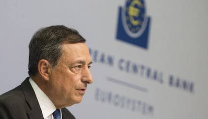 El presidente del BCE, Mario Draghi, este jueves en Fr&aacute;ncfort (Alemania).