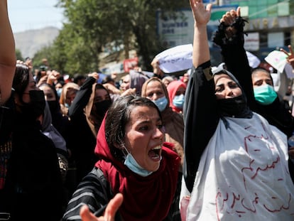 Manifestación de mujeres en Kabul, el pasado 7 de septiembre.