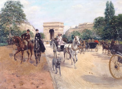 'Jinetes y coches de caballos', hacia 1900, de Georges Stein.