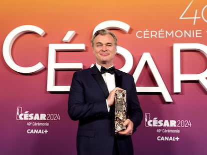 El director de cine Christopher Nolan, después de recibir el César de Honor, el pasado 23 de febrero.