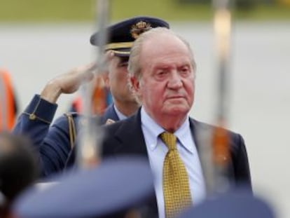 O rei Juan Carlos, durante sua última visita à Colômbia.