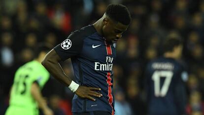 Serge Aurier, en el partido entre PSG y Manchester City en París el pasado 6 de abrIl.