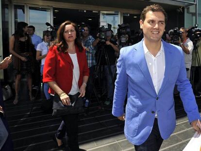 Albert Rivera, durante su visita a Murcia.