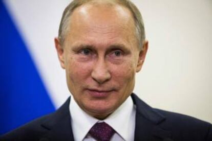 El presidente ruso,Vladimir Putin, este jueves en Berlín.