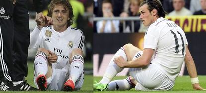 Modric y Bale tras caer lesionados