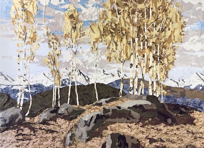 'Timeless Landscape 6' (2023) está inspirado en
'Autumn in the mountains', de Adrian Stokes.