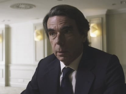 José María Aznar, durante un instante de su entrevista en 'Lo de Évole'.