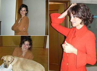 Penélope Cruz, en su casa de Los Ángeles cuando anunciaron las candidaturas a los Oscar en fotos tomadas por su padre, Eduardo Cruz. Arriba, a la izquierda, en el pasillo, un minuto antes del anuncio. Debajo, cuando oyó su nombre. A la derecha, 15 minutos después ya estaba maquillada y peinada.