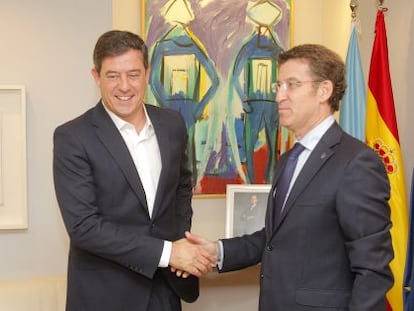 Besteiro y Feijóo, durante una reunión en el despacho del presidente de la Xunta.