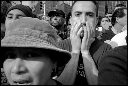 Un grupo de personas en la Maratón de Nueva York de 2003.