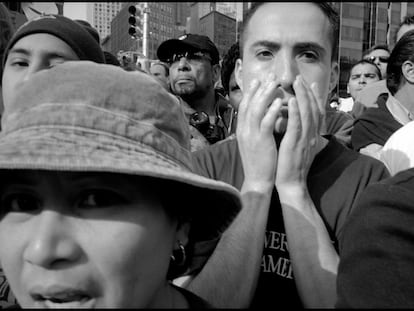 Un grupo de personas en la Maratón de Nueva York de 2003.