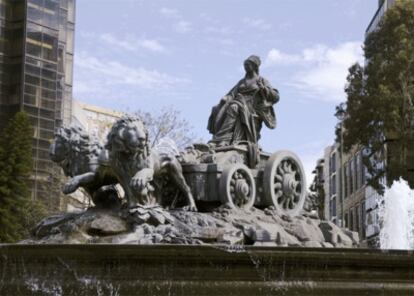 La reproducción de la madrileña fuente de La Cibeles en México DF.