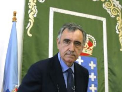 El presidente de Novagalicia Banco, Jos&eacute; Mar&iacute;a Castellano, hoy en su comparecencia ante la comisi&oacute;n del Parlamento de Galicia.