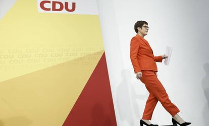 Annegret Kramp-Karrenbauer, este viernes en Berlín. 