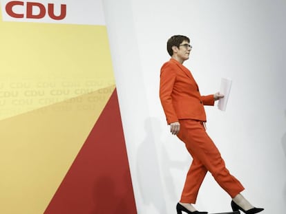 Annegret Kramp-Karrenbauer, este viernes en Berlín. 