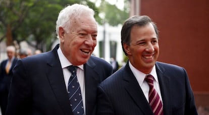 El ministro de Asuntos Exteriores, Jos&eacute; Manuel Garc&iacute;a-Margallo y su hom&oacute;logo mexicano, Jos&eacute; Antonio Meade.