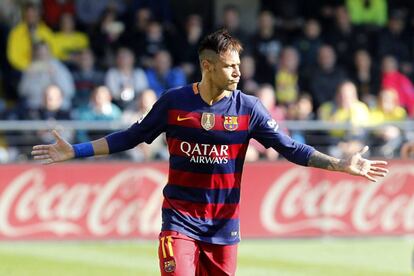 Neymar celebra su gol al Villarreal.